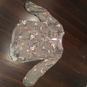 Lavender Brown silk floral top!